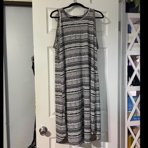 Black patterned business casual dress